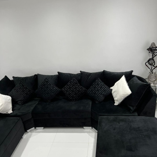  U Shaped Sofa Soft Velvet Fabric -Easton 