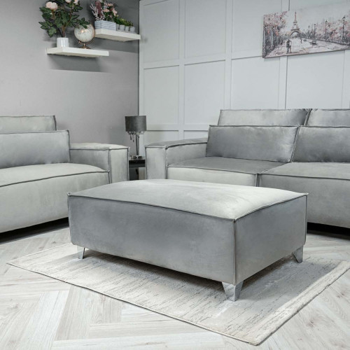 Chunky Upholstered Soft Velvet Full Back Cushion Sofa modular pillow design  -Sloane sofa
